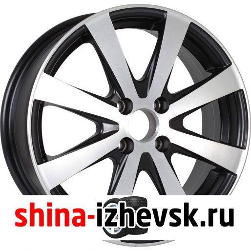 Колесный диск Tech Line 634 6xR16 4×100 ET37 DIA60.1 чёрный матовый с полированной лицевой частью в Ижевске